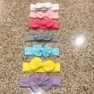 Toddler, 7 headbands with bows